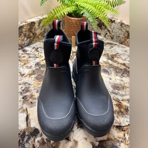 Tommy Hilfiger Navy Rain Boots with Red and White Accents